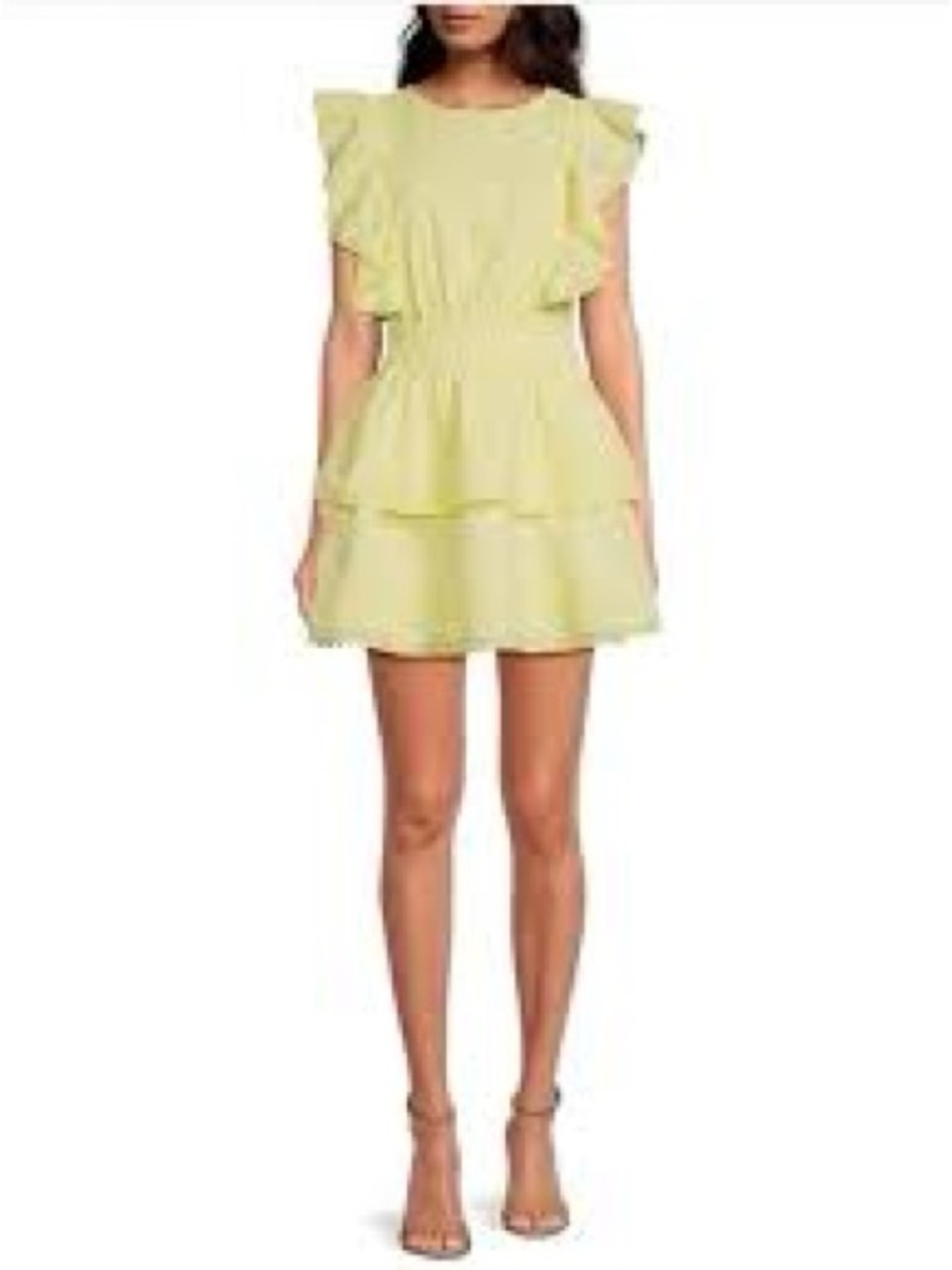 Chelsea & Violet Ruffle Sleeve Tiered Mini Dress - Women Medium